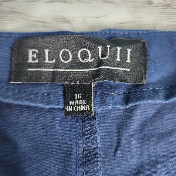 Eloquii Button Front A-Line Navy Blue Dress Size 16 - Picture 6 of 10